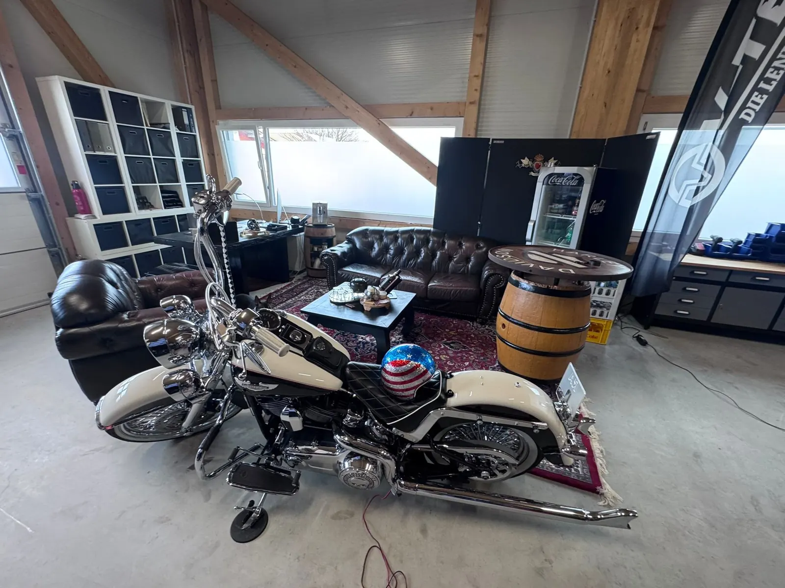 Harley-Davidson in unserem Lounge-Bereich